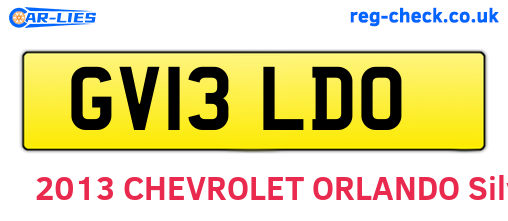 GV13LDO are the vehicle registration plates.