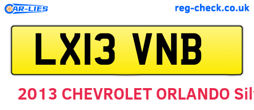 LX13VNB are the vehicle registration plates.