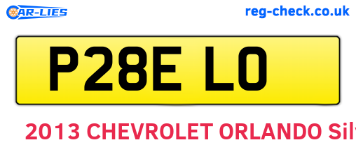 P28ELO are the vehicle registration plates.