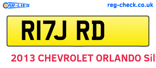 R17JRD are the vehicle registration plates.
