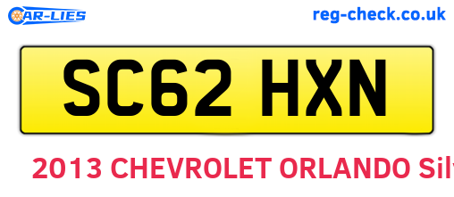 SC62HXN are the vehicle registration plates.