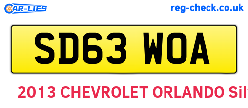 SD63WOA are the vehicle registration plates.