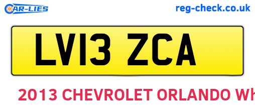 LV13ZCA are the vehicle registration plates.