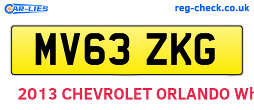 MV63ZKG are the vehicle registration plates.