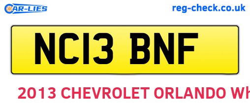 NC13BNF are the vehicle registration plates.