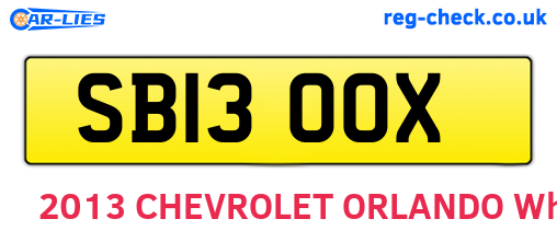 SB13OOX are the vehicle registration plates.