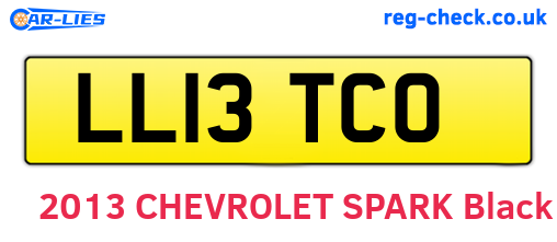 LL13TCO are the vehicle registration plates.