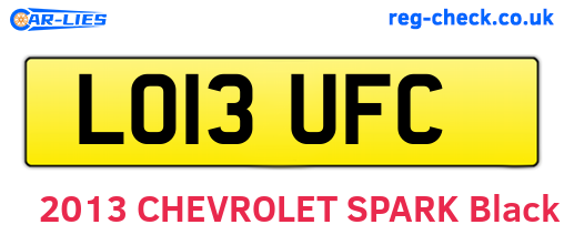 LO13UFC are the vehicle registration plates.