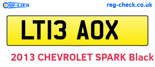 LT13AOX are the vehicle registration plates.