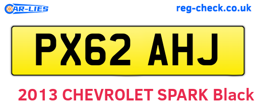 PX62AHJ are the vehicle registration plates.