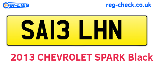 SA13LHN are the vehicle registration plates.