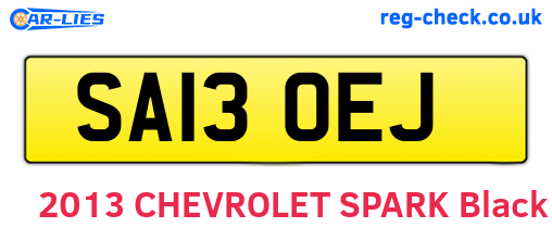 SA13OEJ are the vehicle registration plates.