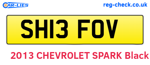 SH13FOV are the vehicle registration plates.