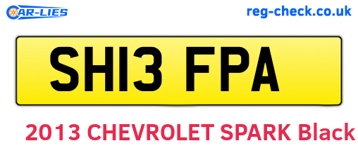 SH13FPA are the vehicle registration plates.