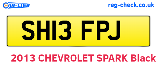 SH13FPJ are the vehicle registration plates.