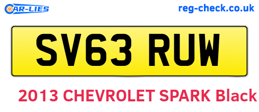SV63RUW are the vehicle registration plates.