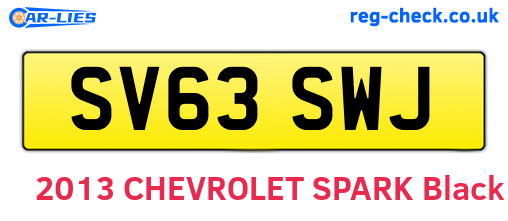 SV63SWJ are the vehicle registration plates.