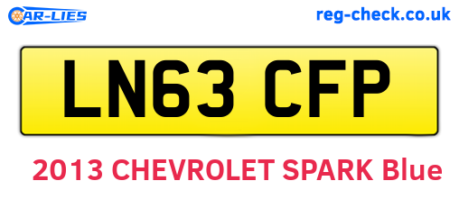 LN63CFP are the vehicle registration plates.