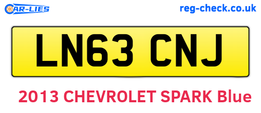 LN63CNJ are the vehicle registration plates.