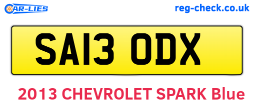SA13ODX are the vehicle registration plates.