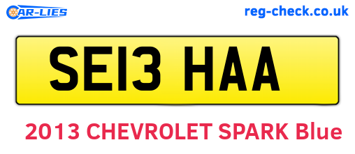 SE13HAA are the vehicle registration plates.