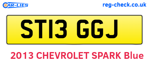 ST13GGJ are the vehicle registration plates.