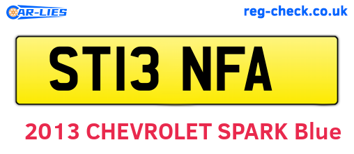 ST13NFA are the vehicle registration plates.
