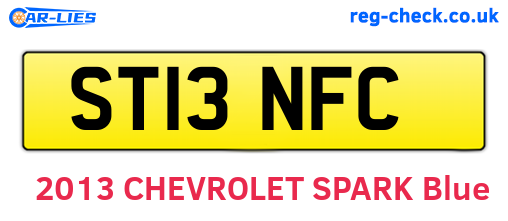 ST13NFC are the vehicle registration plates.