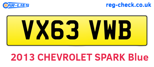 VX63VWB are the vehicle registration plates.