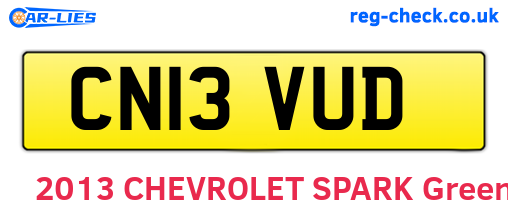 CN13VUD are the vehicle registration plates.