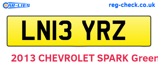 LN13YRZ are the vehicle registration plates.