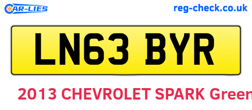 LN63BYR are the vehicle registration plates.