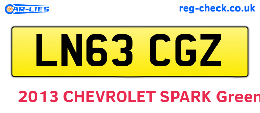 LN63CGZ are the vehicle registration plates.