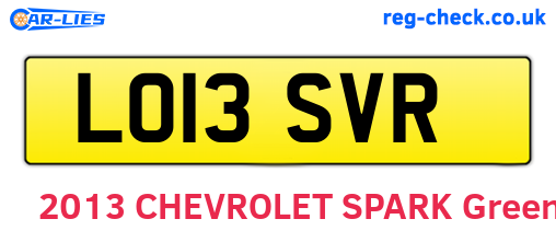 LO13SVR are the vehicle registration plates.