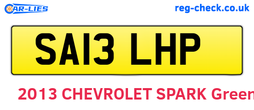 SA13LHP are the vehicle registration plates.