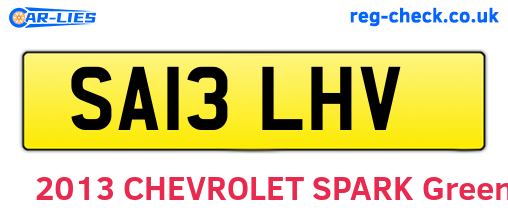 SA13LHV are the vehicle registration plates.