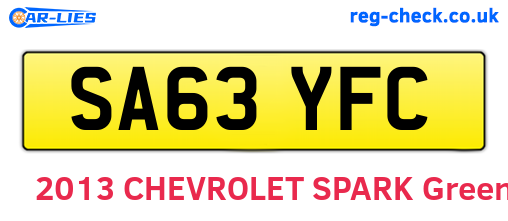 SA63YFC are the vehicle registration plates.