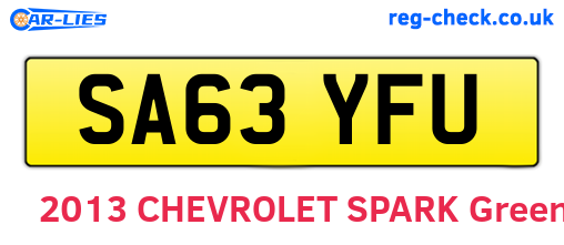 SA63YFU are the vehicle registration plates.