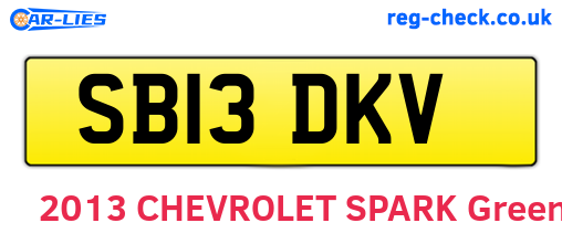 SB13DKV are the vehicle registration plates.