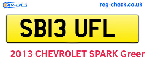 SB13UFL are the vehicle registration plates.