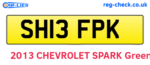SH13FPK are the vehicle registration plates.