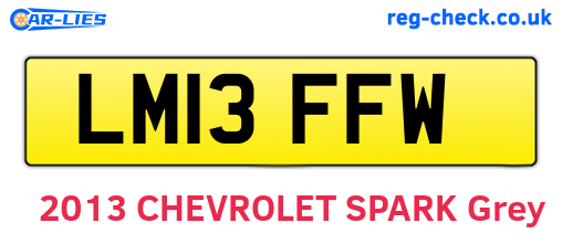 LM13FFW are the vehicle registration plates.