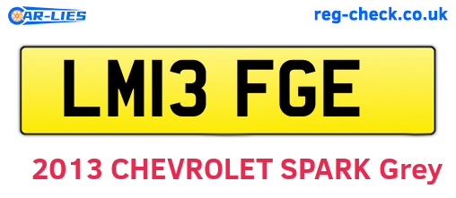 LM13FGE are the vehicle registration plates.