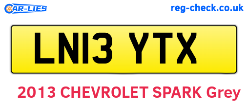 LN13YTX are the vehicle registration plates.
