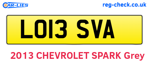 LO13SVA are the vehicle registration plates.
