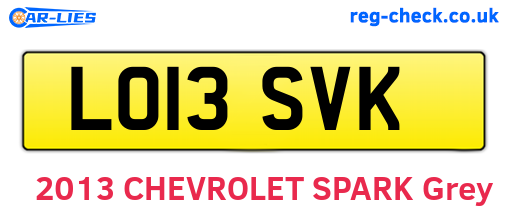 LO13SVK are the vehicle registration plates.