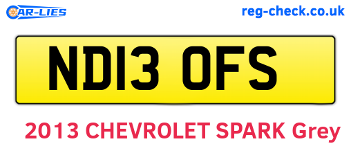 ND13OFS are the vehicle registration plates.