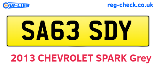 SA63SDY are the vehicle registration plates.