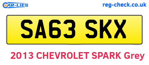 SA63SKX are the vehicle registration plates.