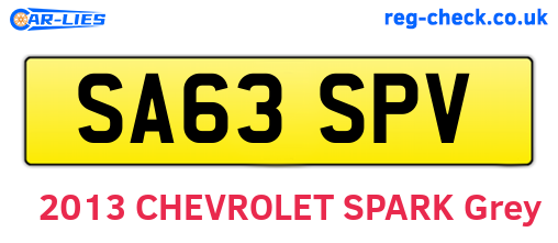 SA63SPV are the vehicle registration plates.